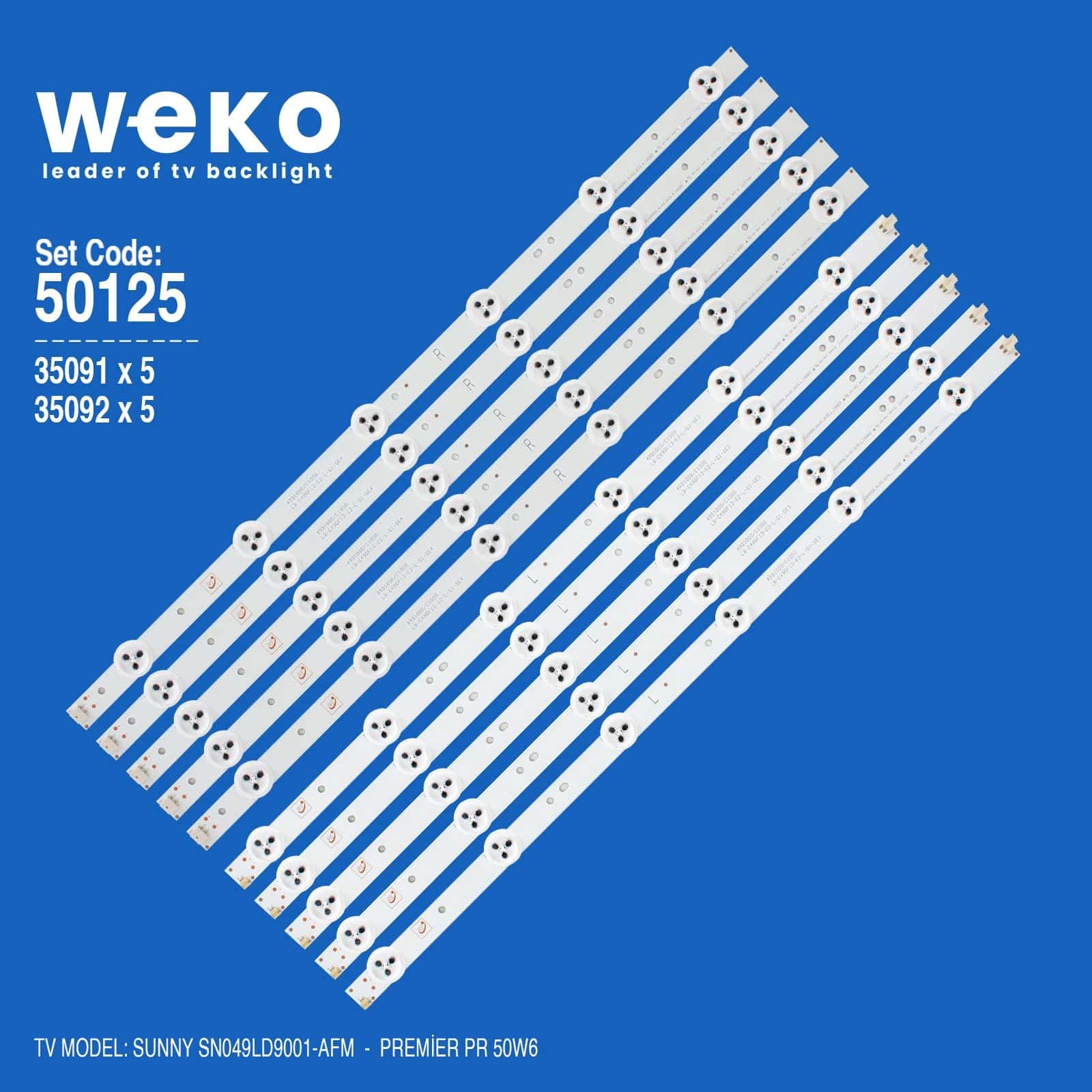 Sunny SN049LD9001-Afm 49'' inç 10 Adet Tv Led Bar - Seyyar Elektronik